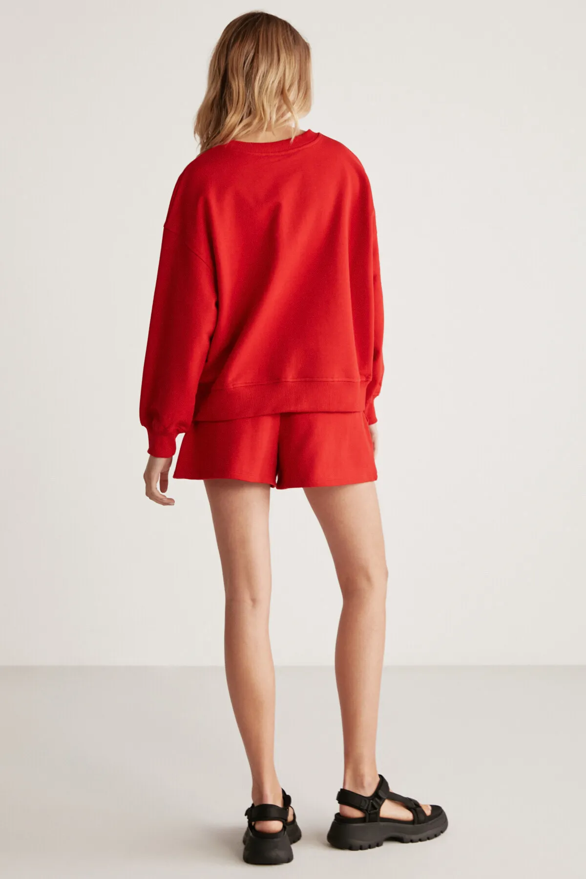 GRIMELANGE  Carrol bestickte rote Damenshorts mit elastischem Bund