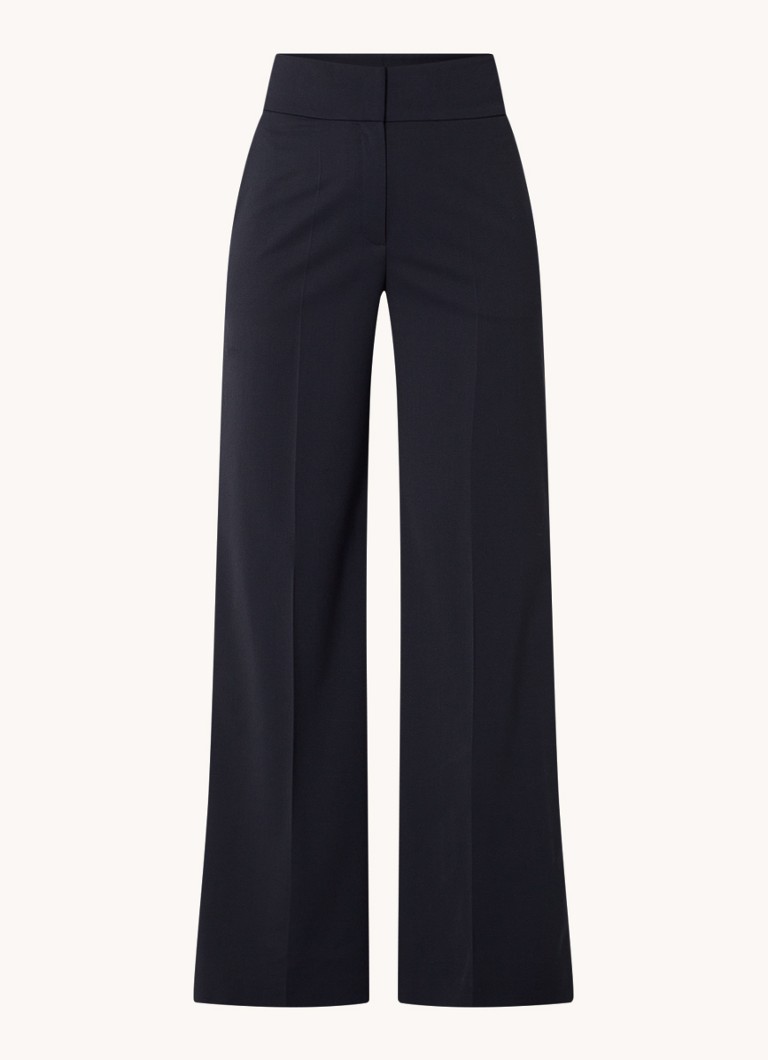 HUGO BOSS Himia high-waist straight-fit trousers in wool blend with side pockets