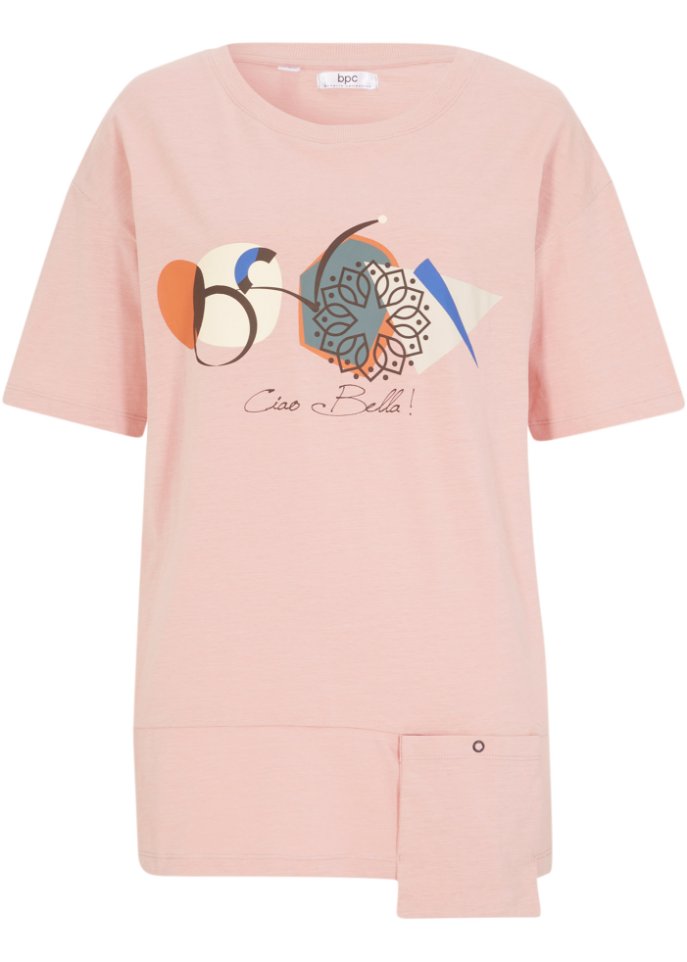 T-Shirt mit Tasche, 3/4 Arm
