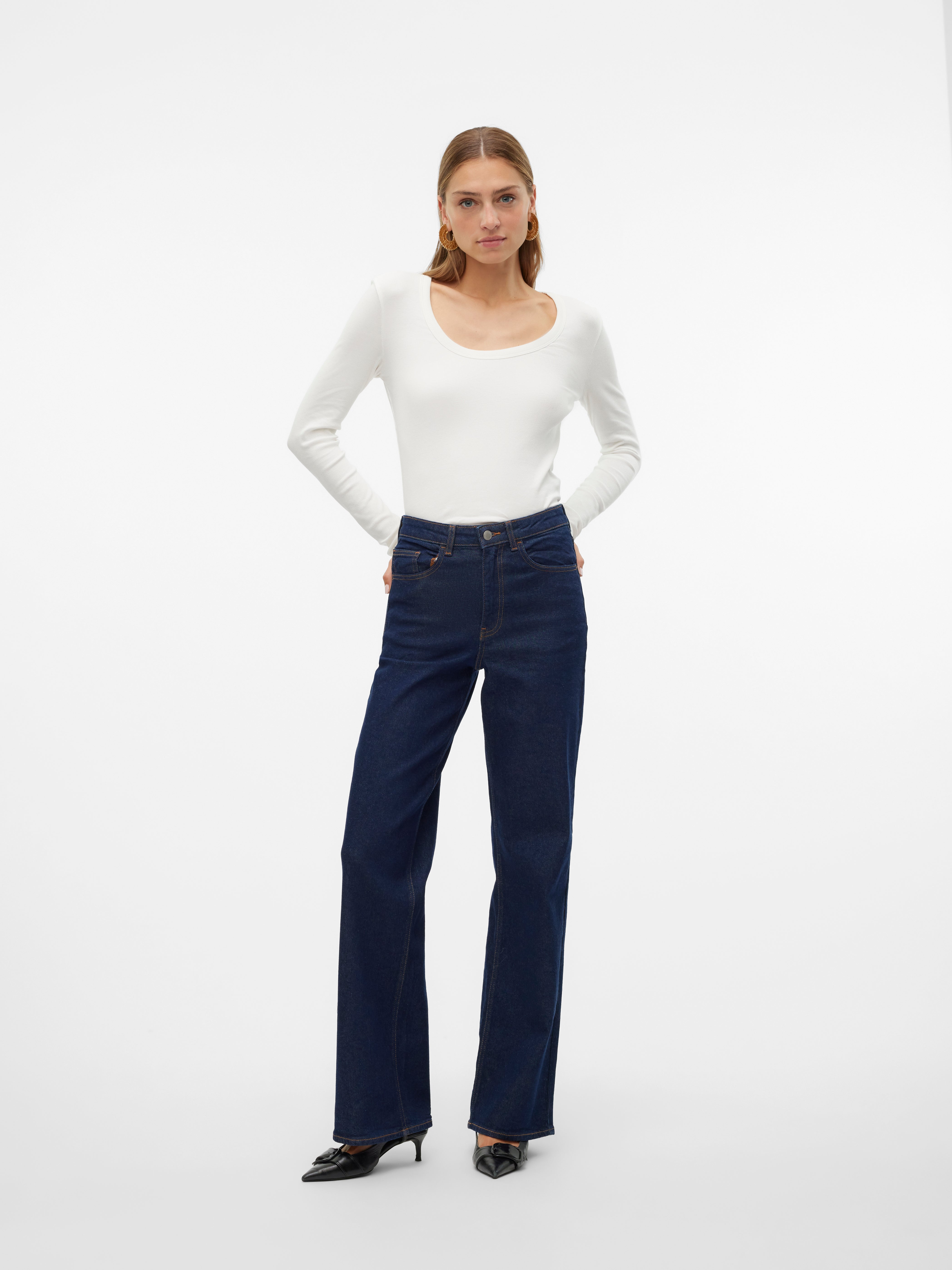 VMREBECCA Super High Rise Weit geschnitten Jeans