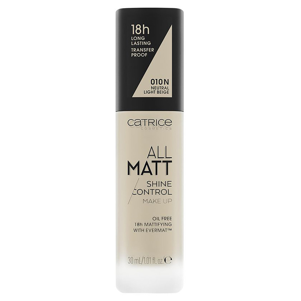 catrice All Matt Shine Control Make Up fond de teint matifiant 010 N Neutral Light Beige Fond de Teint