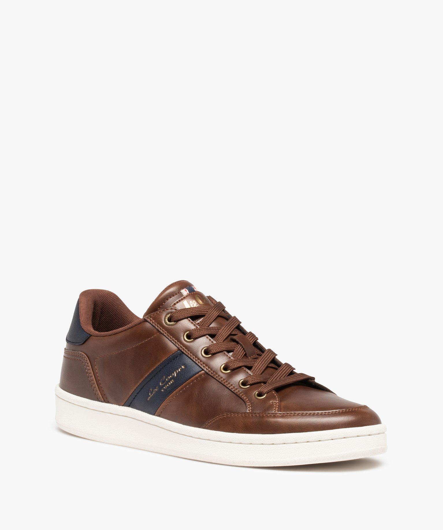 Baskets homme unies à lacets – Lee Cooper marron | GEMO