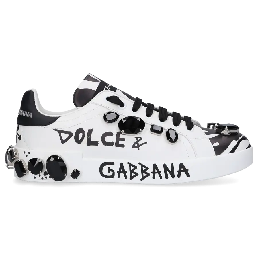 Dolce & Gabbana - Sneaker low PORTOFINO Nappaleder - weiß