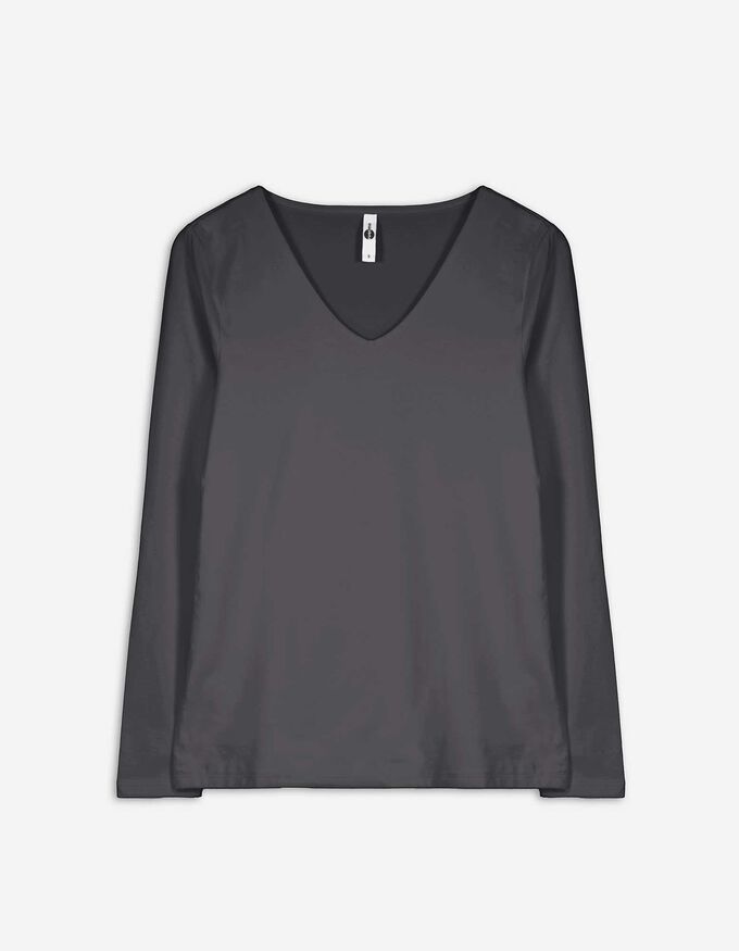 Langarmshirt - V-Ausschnitt