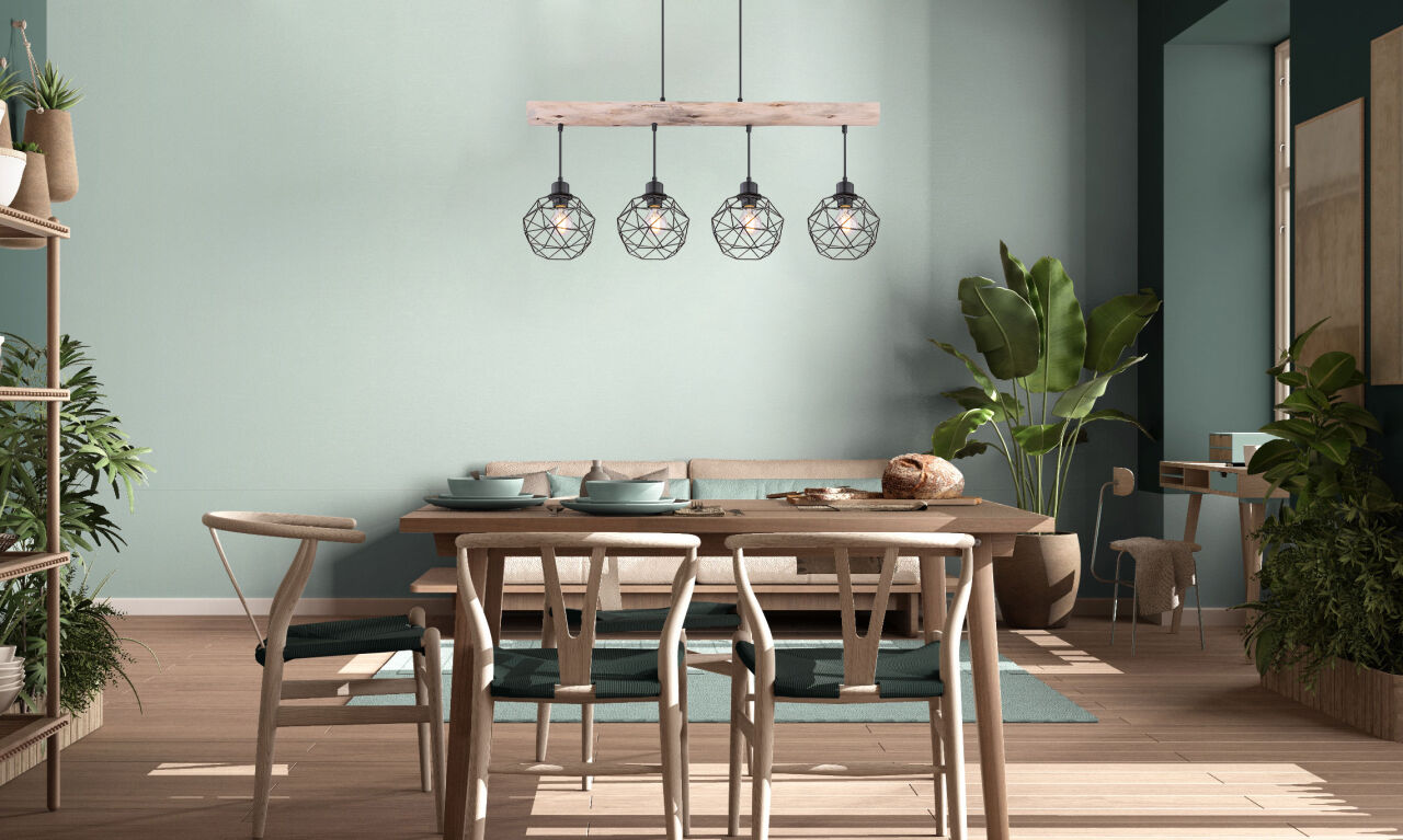 Globo Lighting - THEODOR - Hängeleuchte Metall schwarz matt, 4x E27
