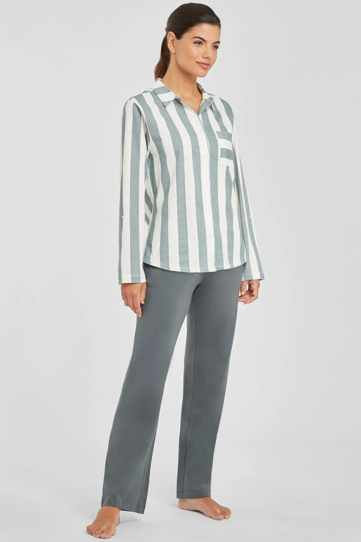 Vivance  Pyjama set - Grau - Unifarben
