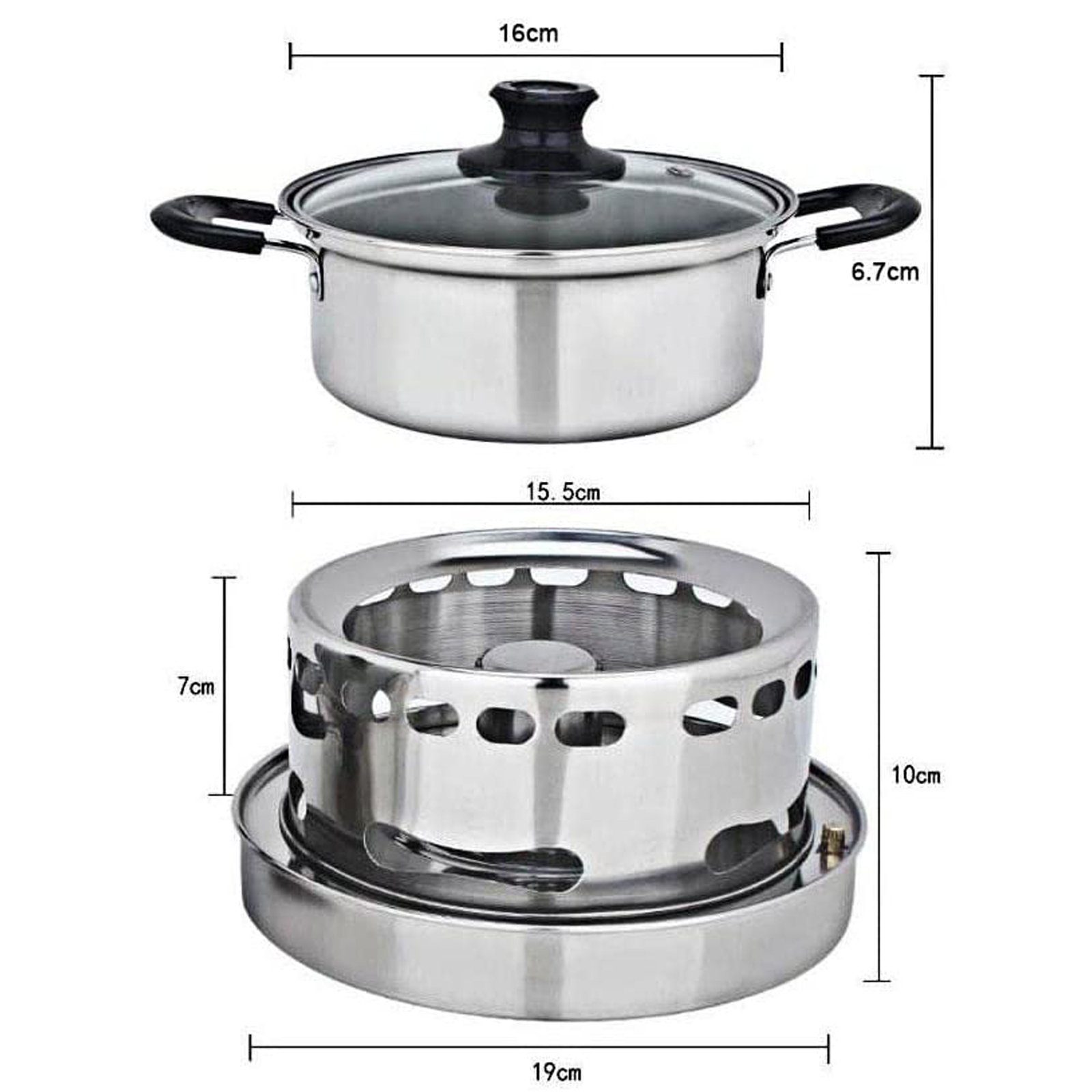 TOPMELON Gaskocher Camping-Gaskocher Spirituskocher Mit Topf, (Set, 1-St)