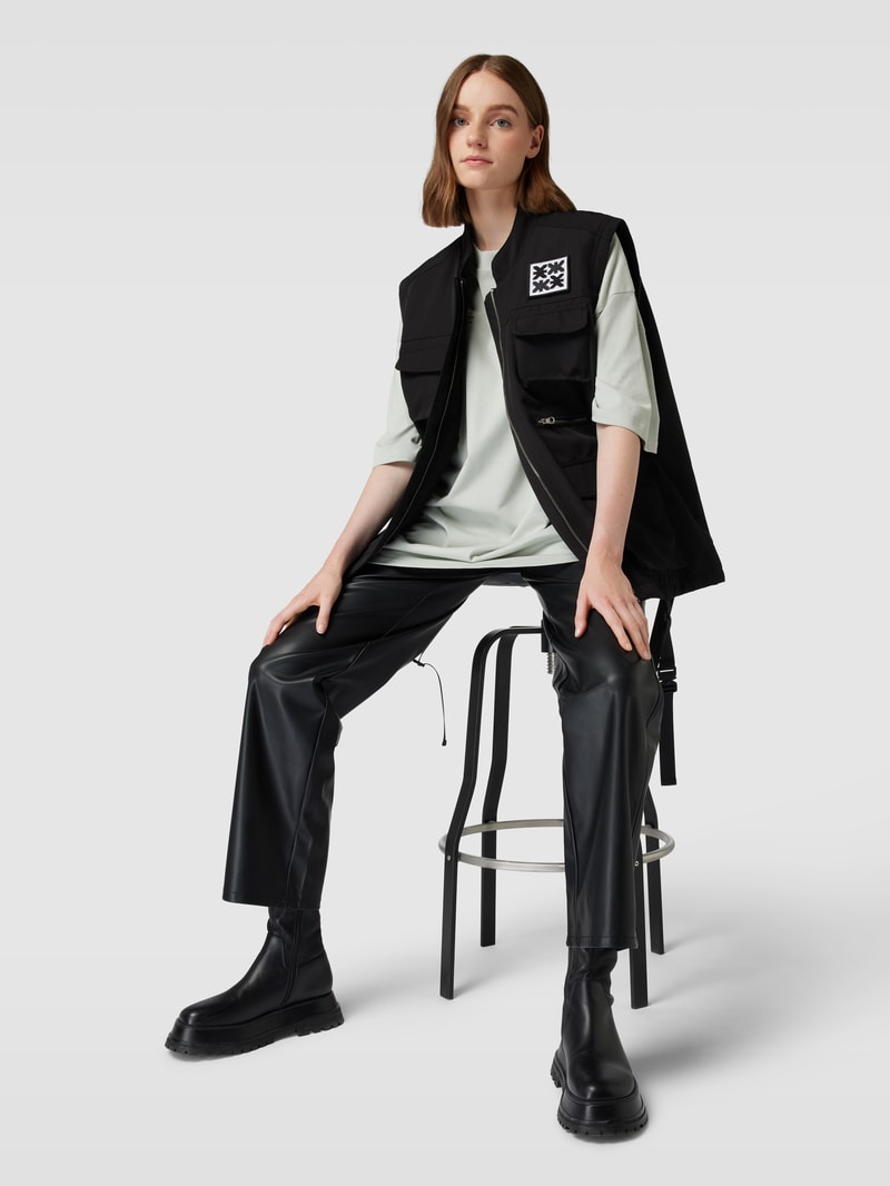 Weste mit Label-Patches in schwarz