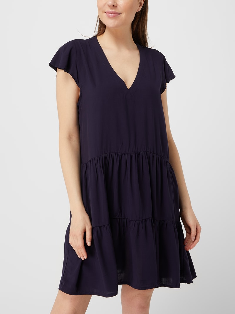 Shirtkleid aus Viskose in marineblau