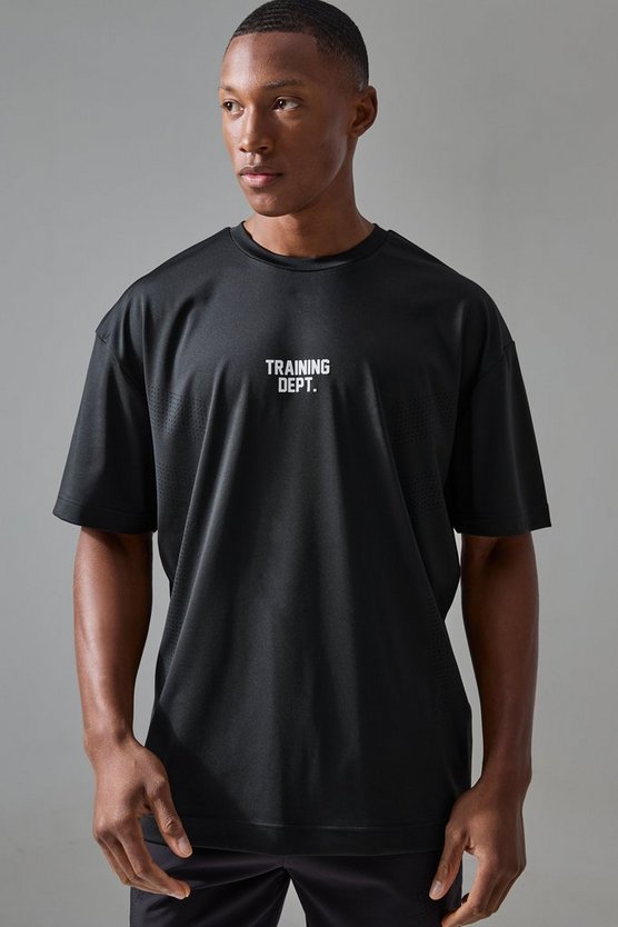Perforiertes Oversize T-Shirt mit Active Training Dept Print