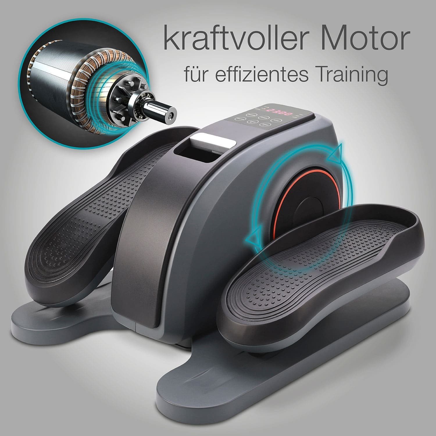 aktivshop Ellipsentrainer Mini Vital Pro (1x Mini-Ellipsentrainer aktiv Vital Pro mit Motor, 1x Fernbedienung, 1x Netzteil), LCD-Display