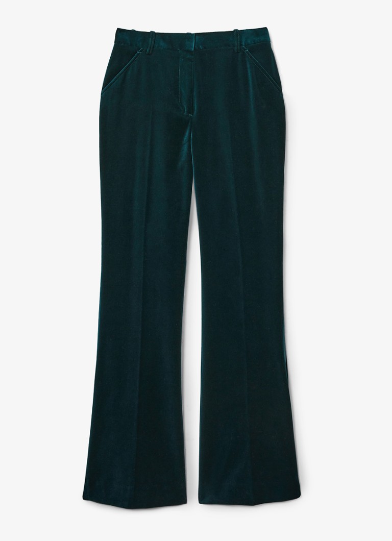 Pantaloni Reiss Parisa din catifea cu talie medie și croială largă