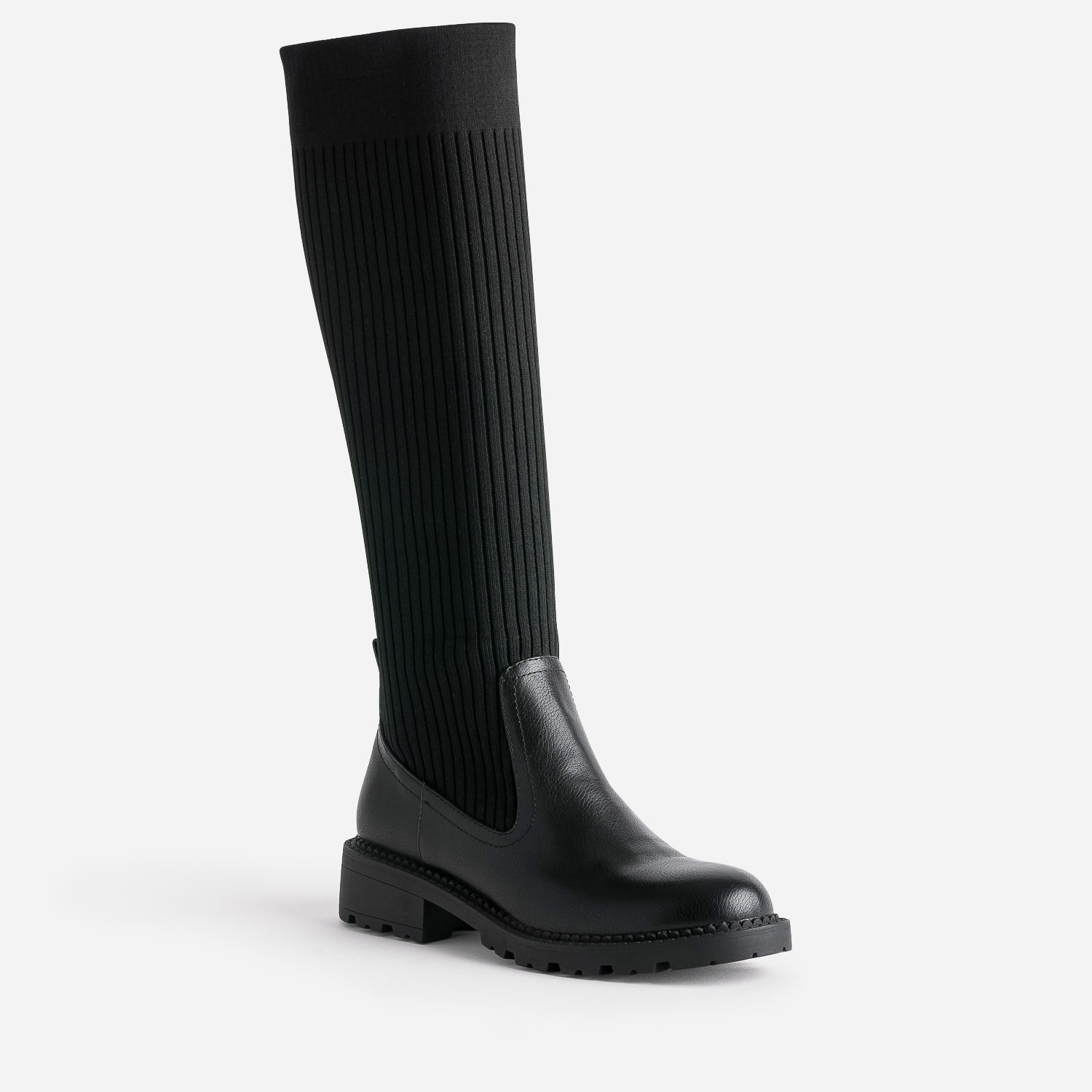 Botte-chaussette TEXTO noire bi matière