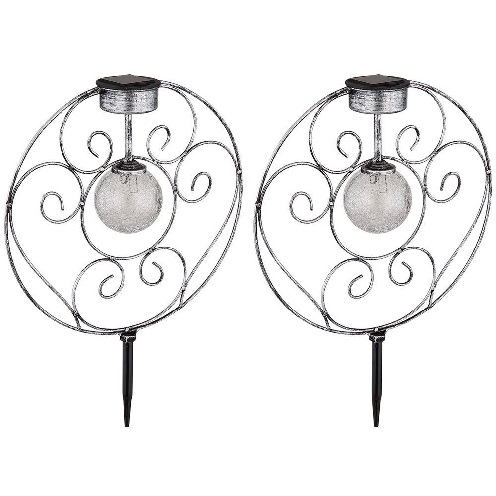 etc-shop LED Solarleuchte, LED-Leuchtmittel fest verbaut, Warmweiß, Solarlampe Gartenlampe orientalische Glaskugel Dekoleuchte