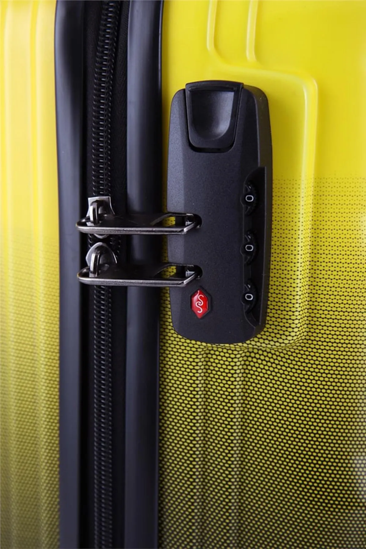 ÇÇS  5226 Handgepäckkoffer aus ABS-Polycarbonat, schwarz-gelb – HEXA