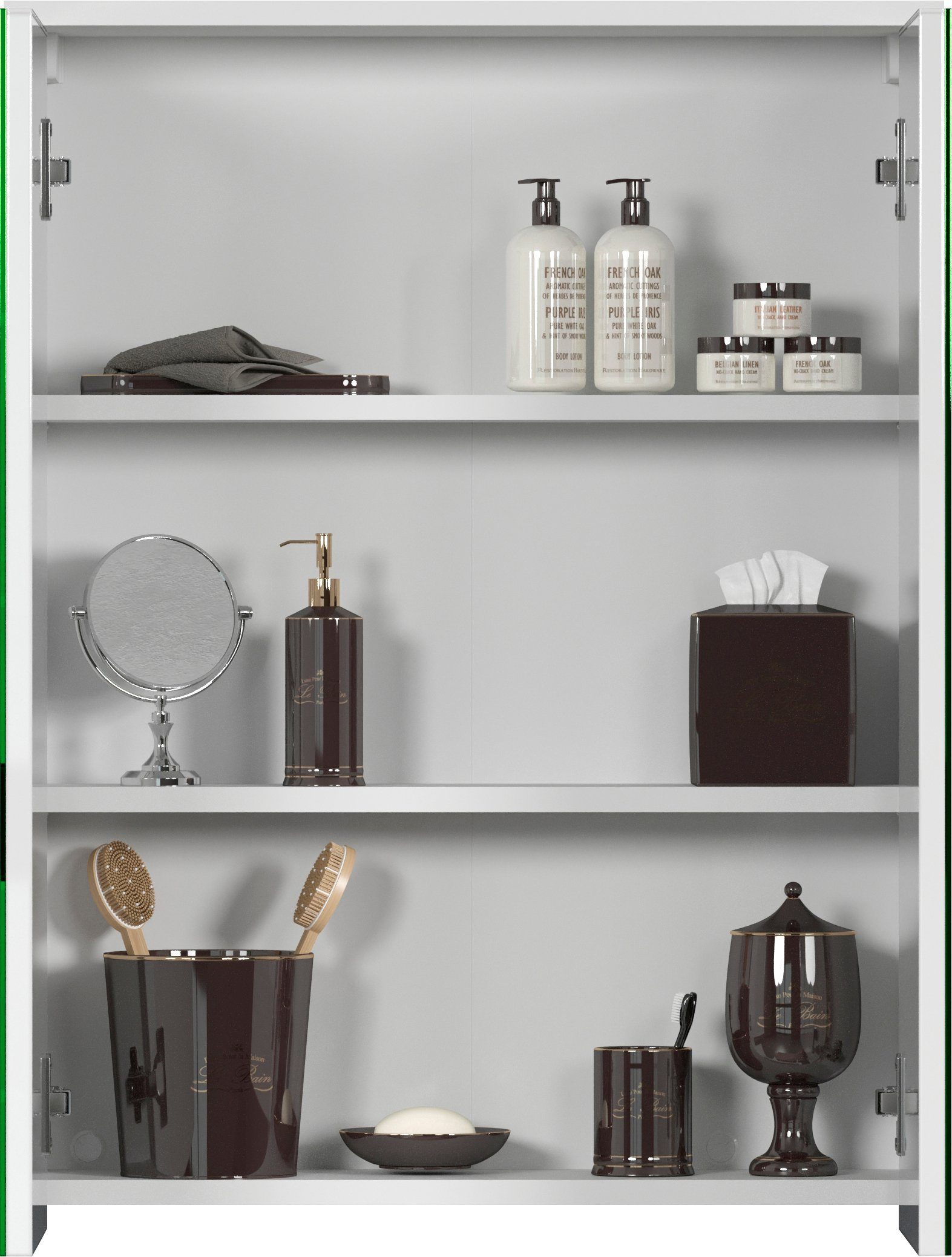 welltime Spiegelschrank Prag (1-St) Badmöbel mit zwei Spiegelglastüren, Breite 60cm
