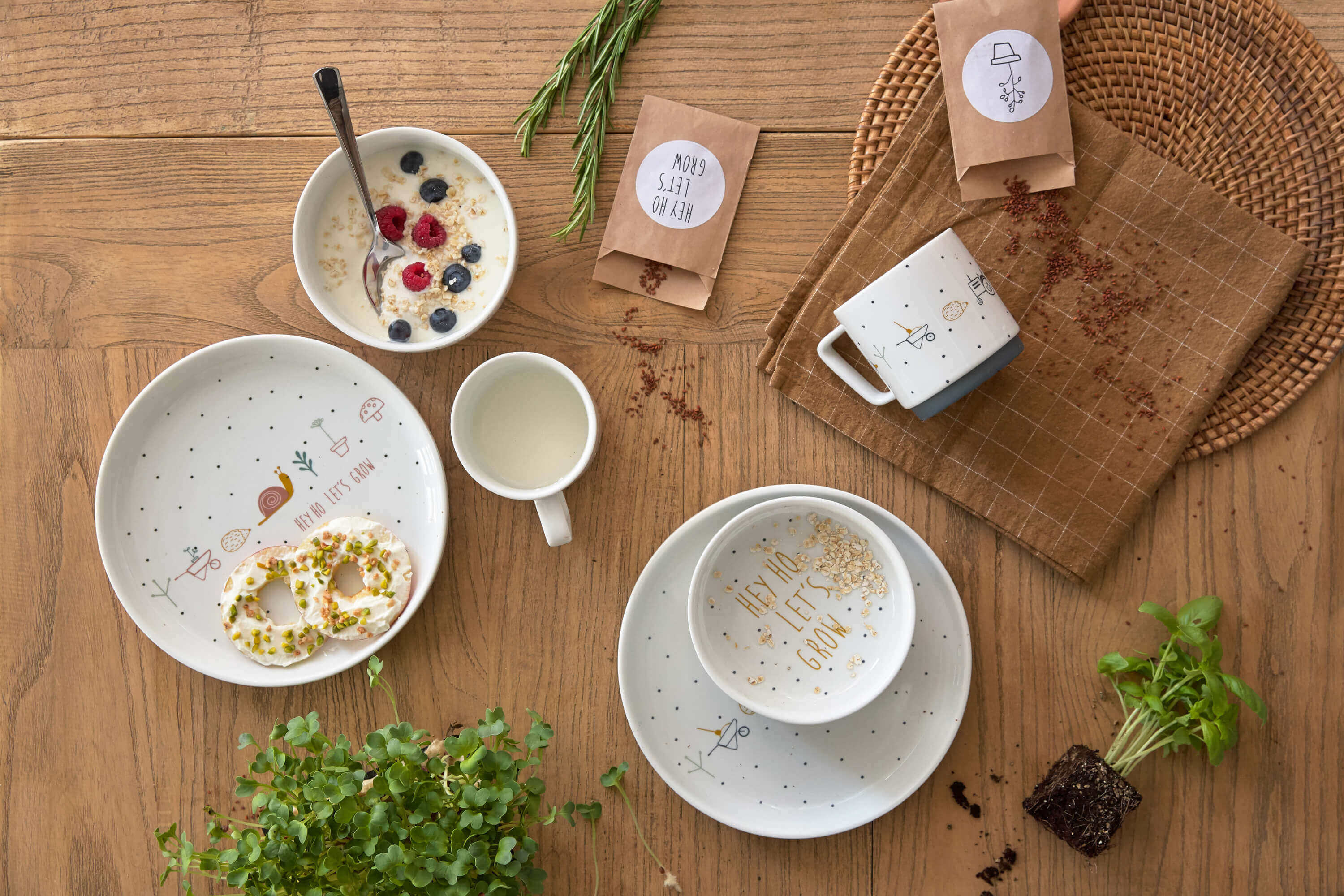 Kindergeschirr Set Porzellan - Dish Set, Garden Explorer Schnecke