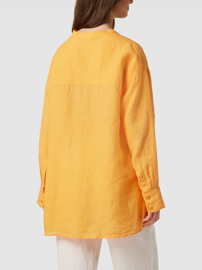Longbluse aus reinem Leinen in orange