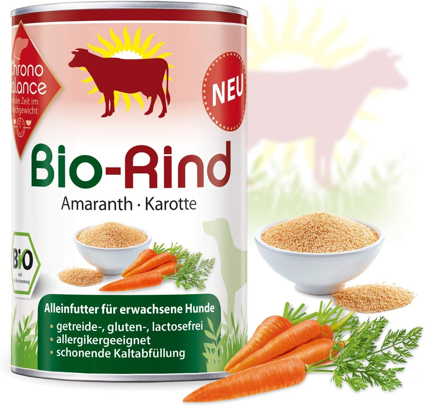 ChronoBalance Hundenassfutter ChronoBalance Alleinfutter Rind mit Amaranth und Karotte 400 g