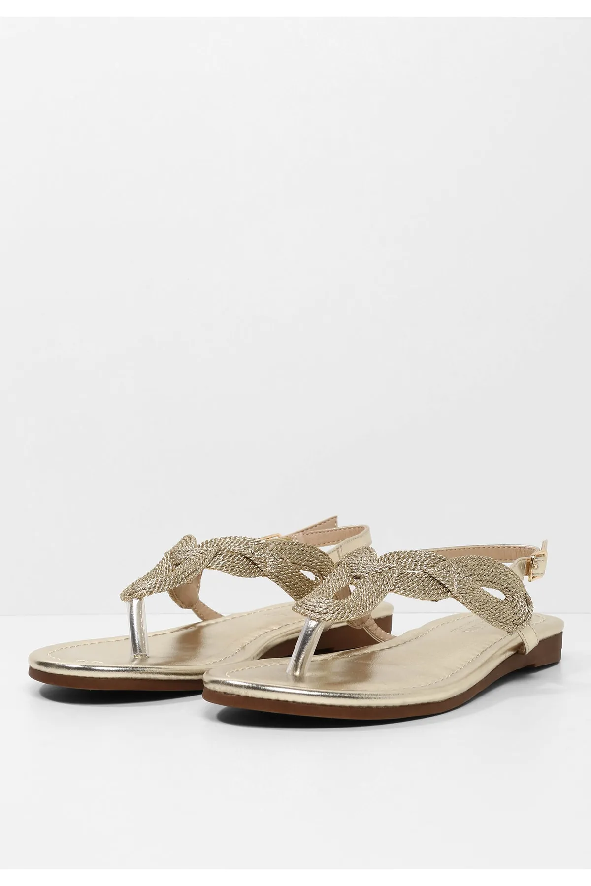LASCANA  Sandalette - Goldfarben - Flacher Absatz