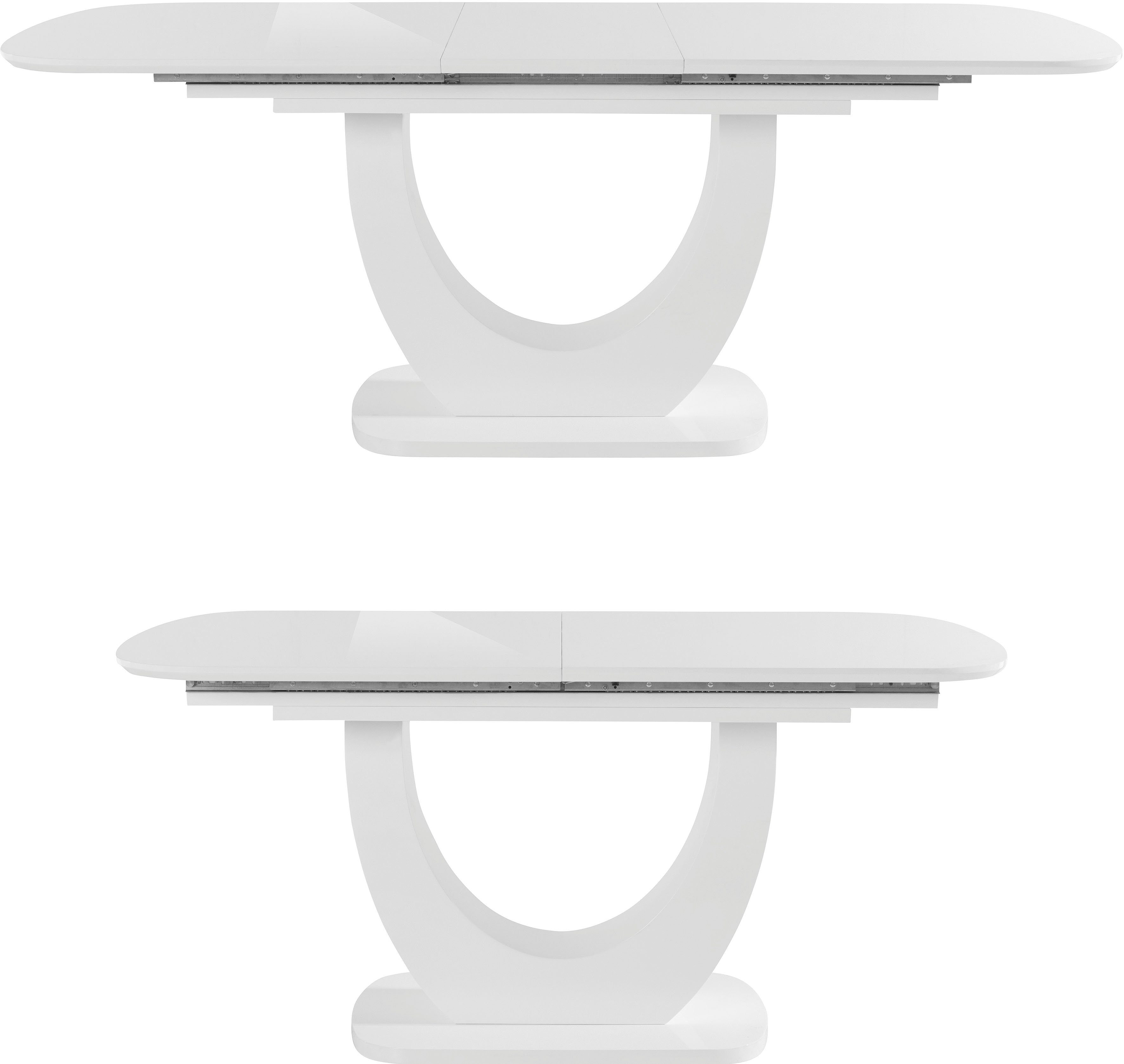 INOSIGN Esstisch Nia, inklusive Einlegeplatte, mit einer Hochglanz-Optik, Breite 160-200 cm