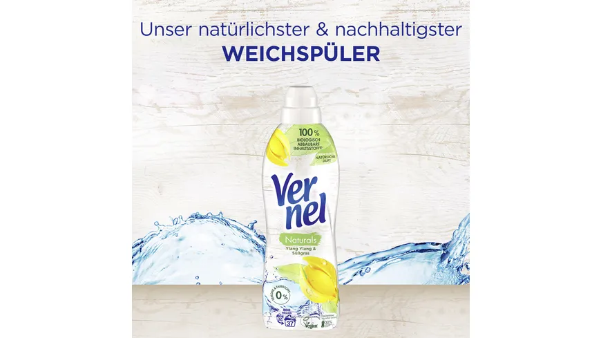 VERNEL Weichspüler Naturals Ylang Ylang & Süßgras 37 WL 814 ml