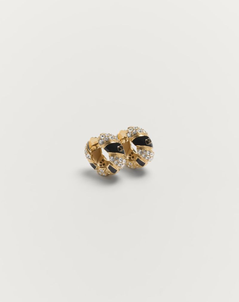 Brincos Pas Plus em metal, esmalte e cristais Swarovski®
