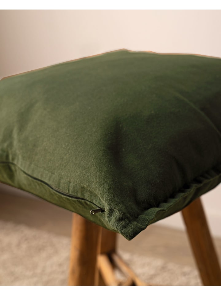 JACK 2er Set Kissenhülle 45x45cm Baumwolle Einfarbig in Khaki günstig kaufen 45x45 cm