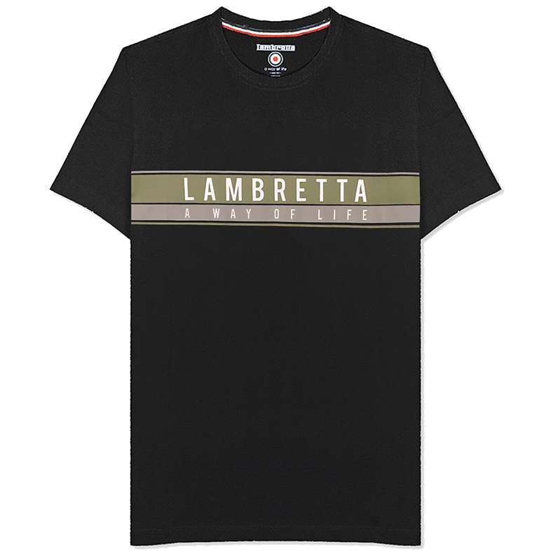 Lambretta Chest Stripe Herren T-Shirt SS0157-BLK