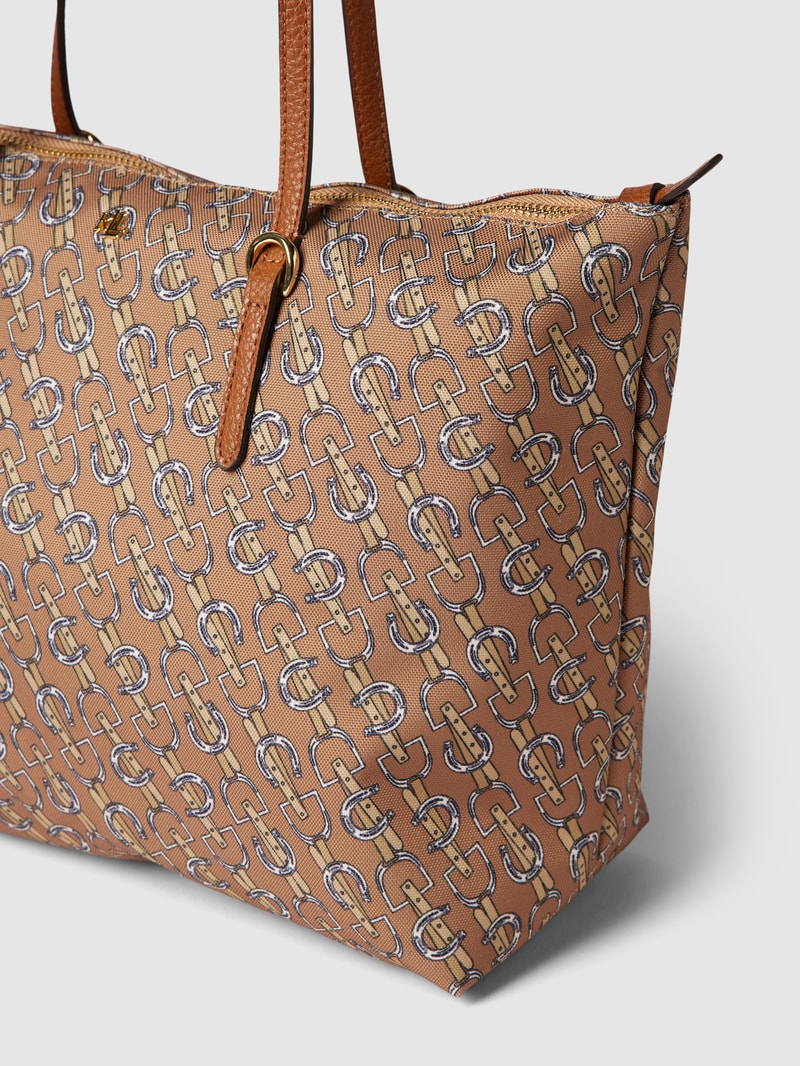 Tote Bag mit Allover-Muster Modell 'KEATON' in taupe