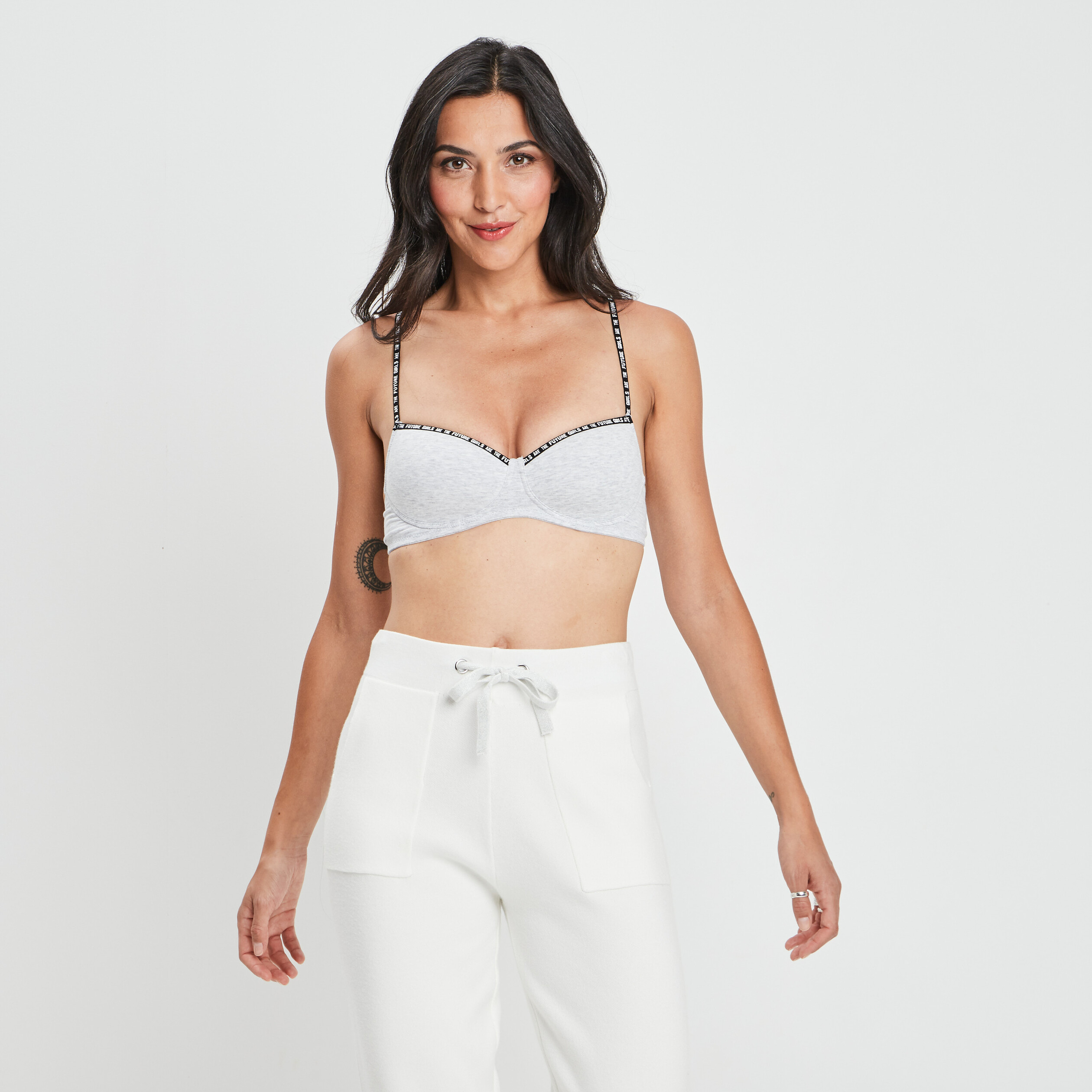 Soutien-gorge balconnet à coque gris femme | La Halle