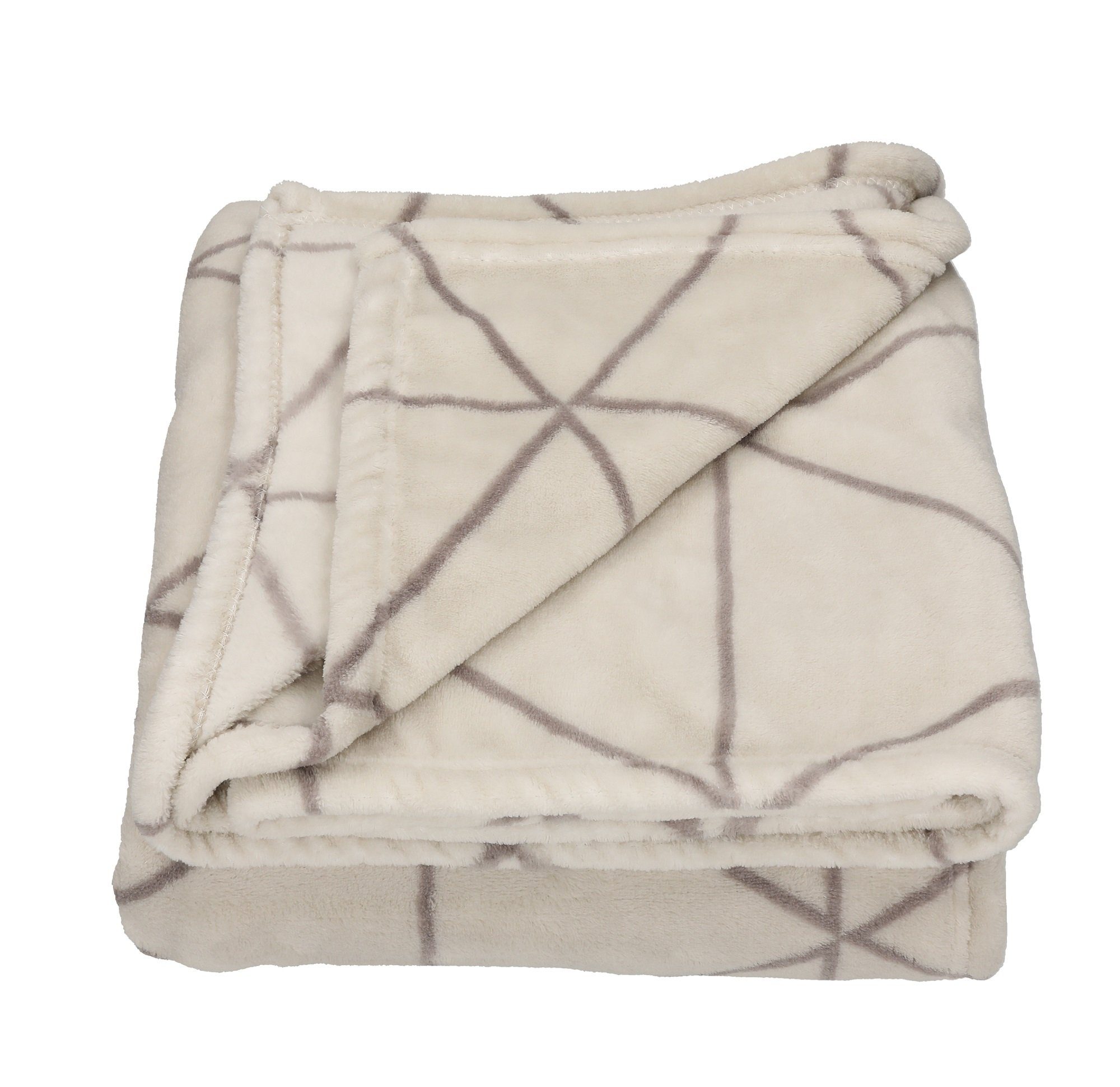 Wohndecke Kuscheldecke Tagesdecke XXL Picknickdecke Größe 150x200 cm Farbe Beige, Betz