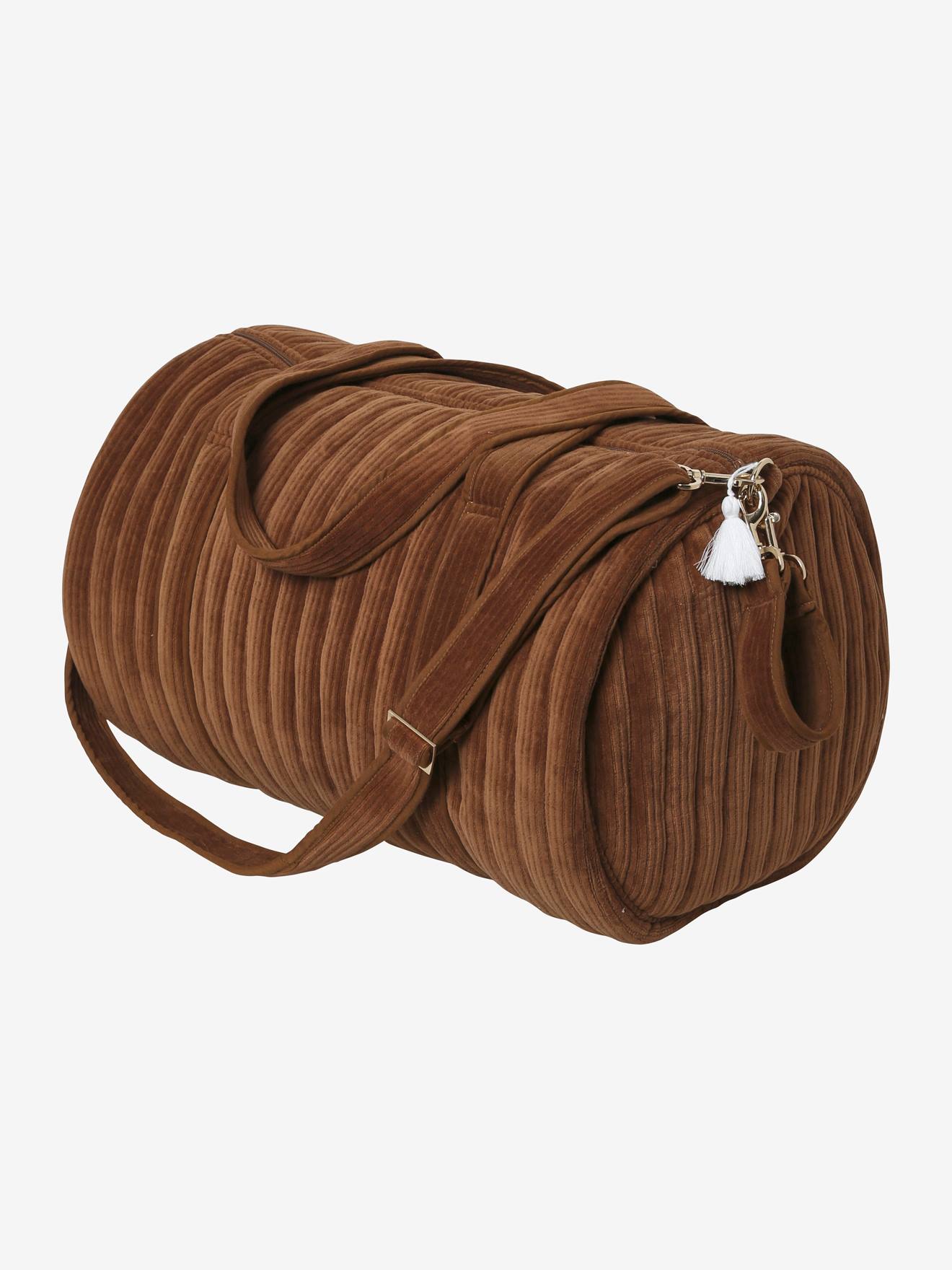 Sac à langer Baby Roll en velours côtelé caramel