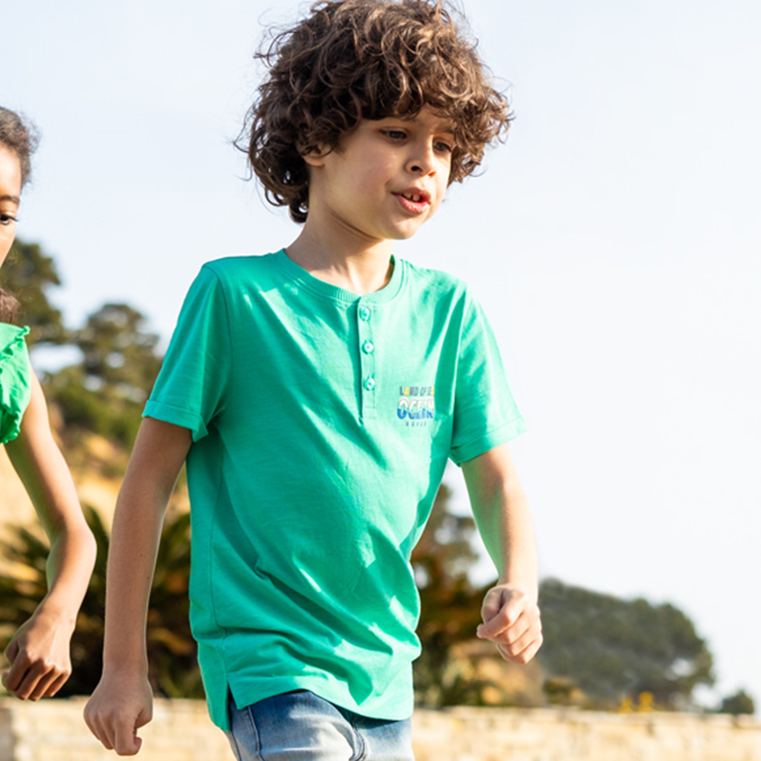 T-shirt manches courtes Creeks vert garçon | La Halle