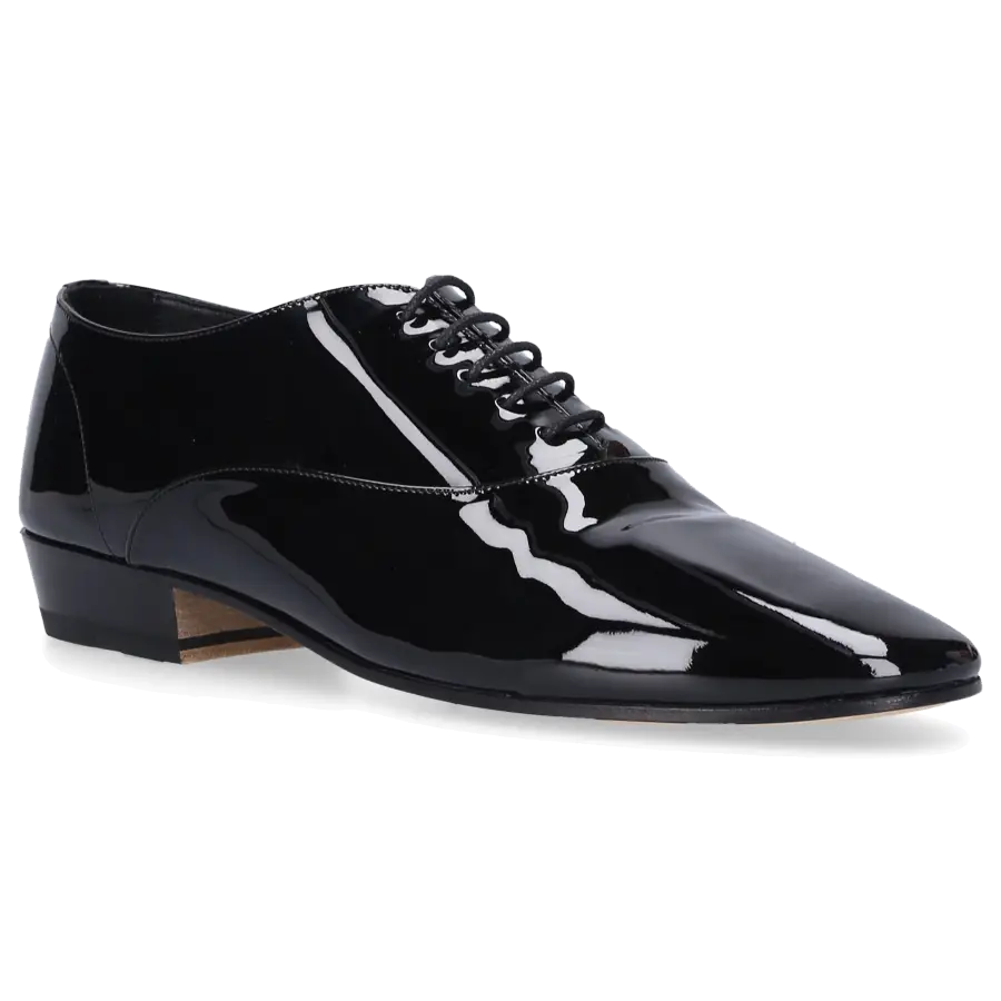 Saint Laurent - Schnürer LEON 30 Lackleder - schwarz