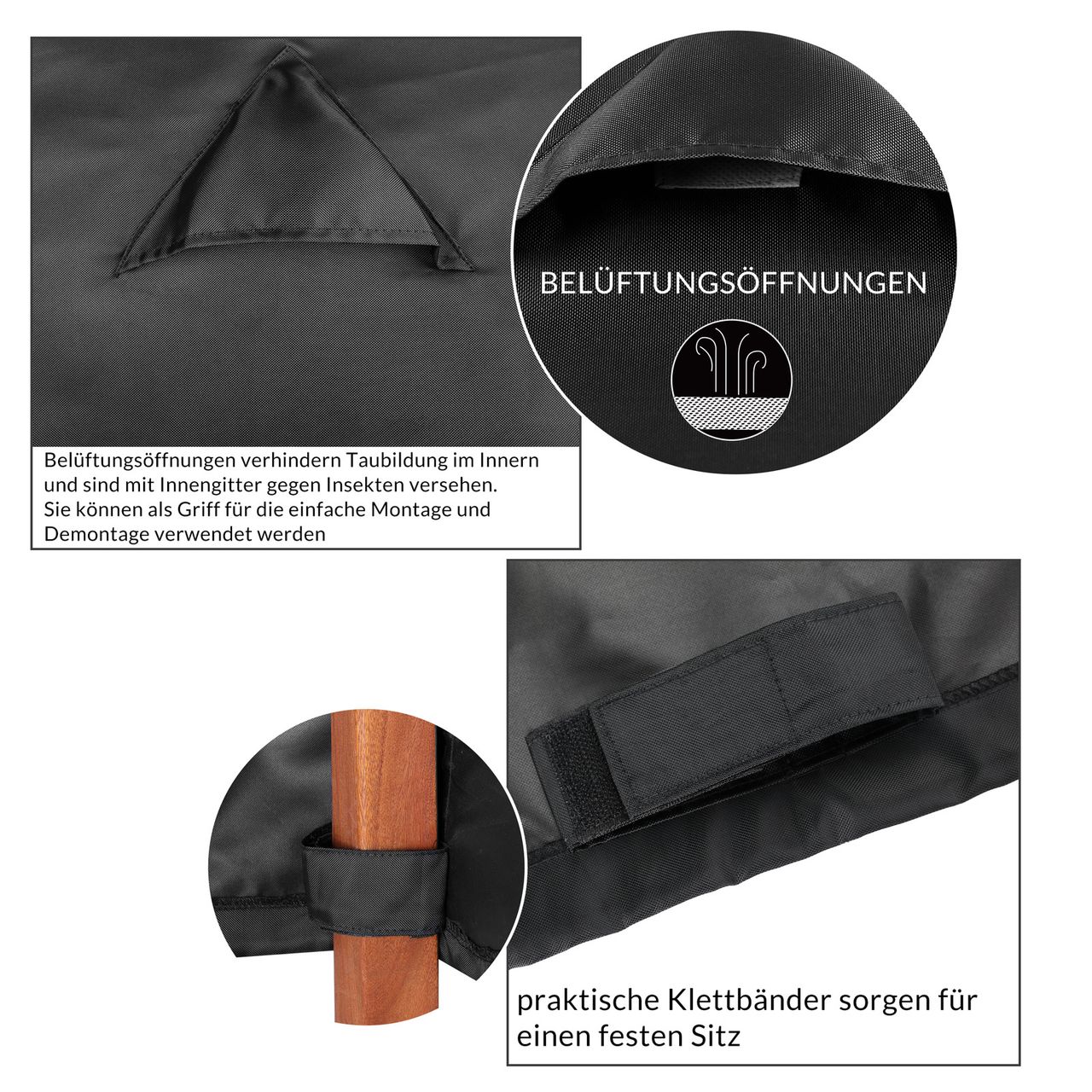 Casaria Kingsleeve® Abdeckung Vanamo Anthrazit 242x162x100cm