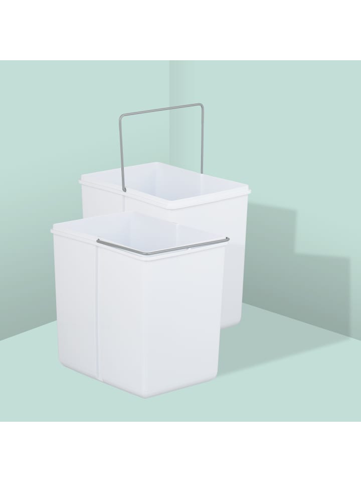 relaxdays Einbaumülleimer in Weiß - 2x 15 l günstig kaufen onesize