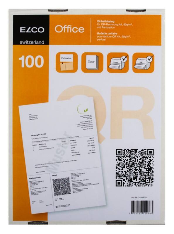 Elco QR-Rechnungsbuch DIN A4 90 100 Stück