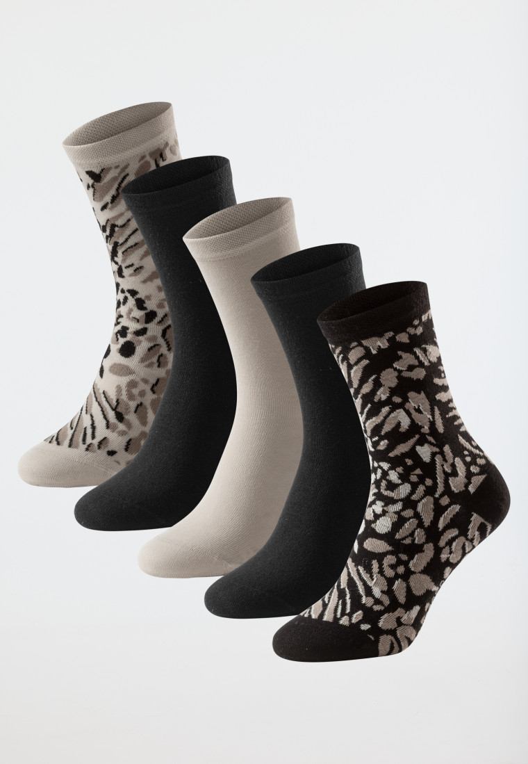 Damensocken 5er-Pack stay fresh uni/gemustert mehfarbig - Bluebird