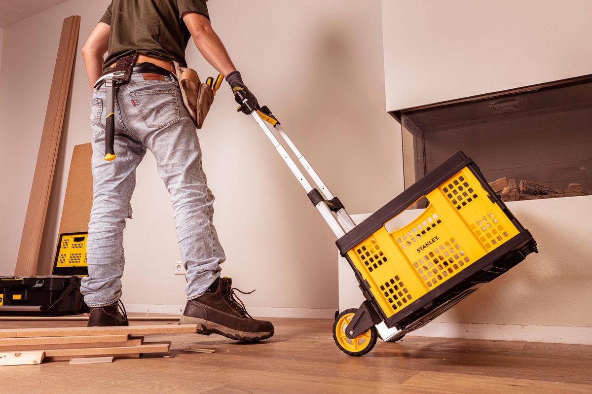 Cărucior manual pliabil Stanley FT509, capacitate 70 kg cu ladă pliabilă