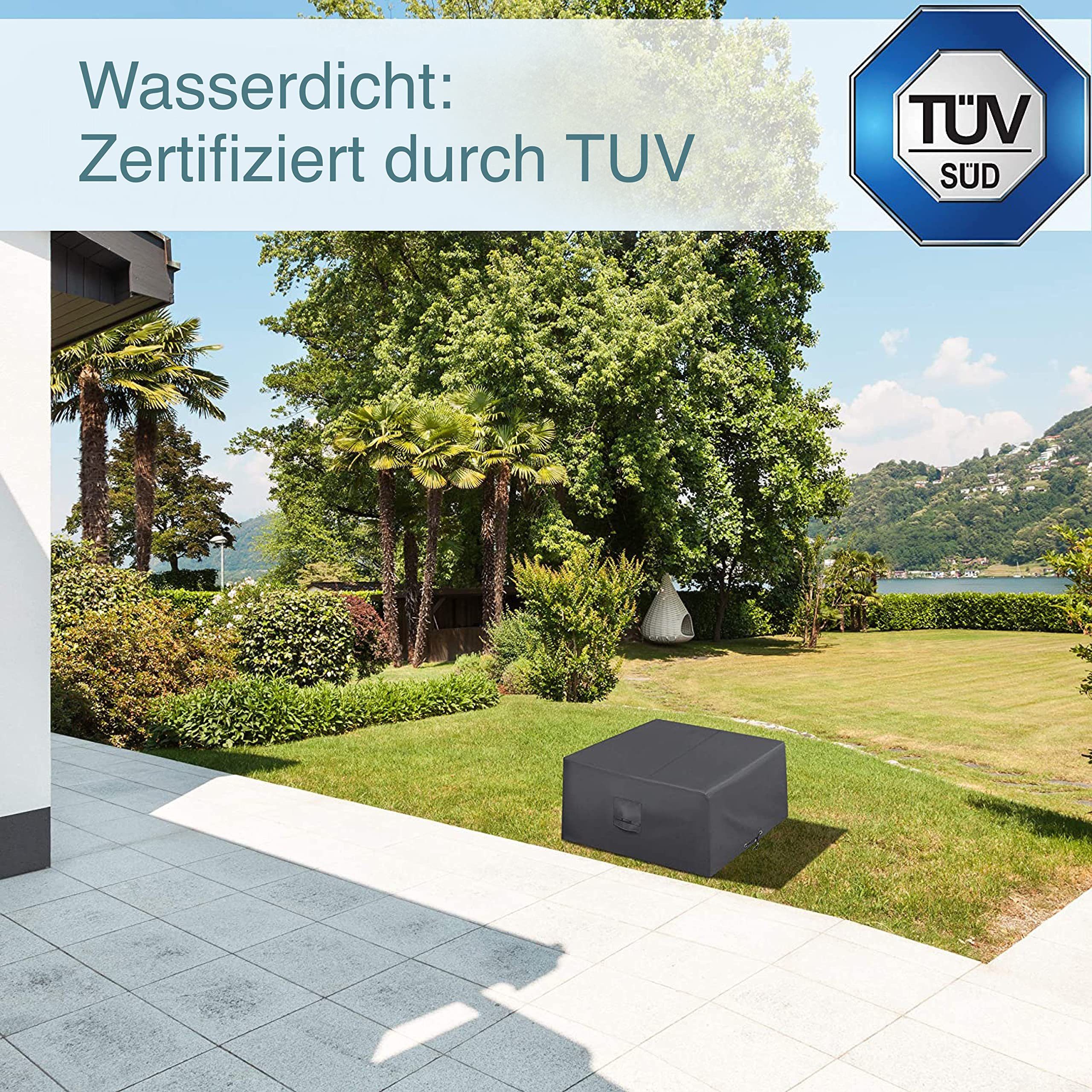 Smartpeas Gartenmöbel-Schutzhülle Gartenmöbel Abdeckplane Wasserdicht UV-beständig Winterfest+Ventil, Cool Grey 24014090cm Kunststoff