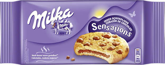 Milka Kekse Sensations innen schokoladig