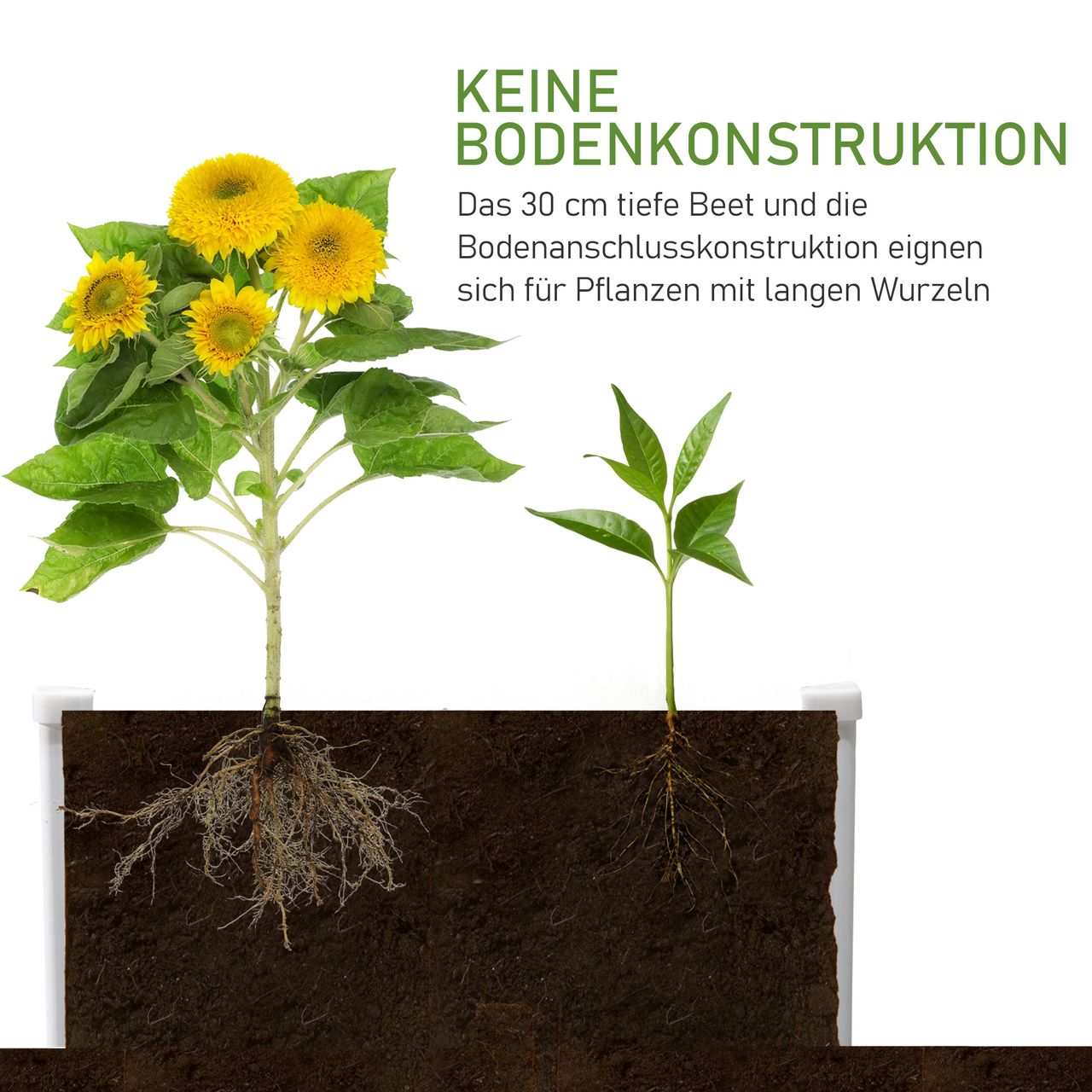 Outsunny Pflanzkasten Hochbeet mit Drainagefunktion für Gemüse, Kräuter Grau