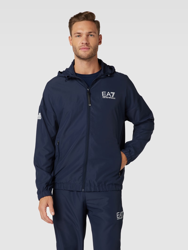 Trainingsanzug mit Label-Print in marineblau