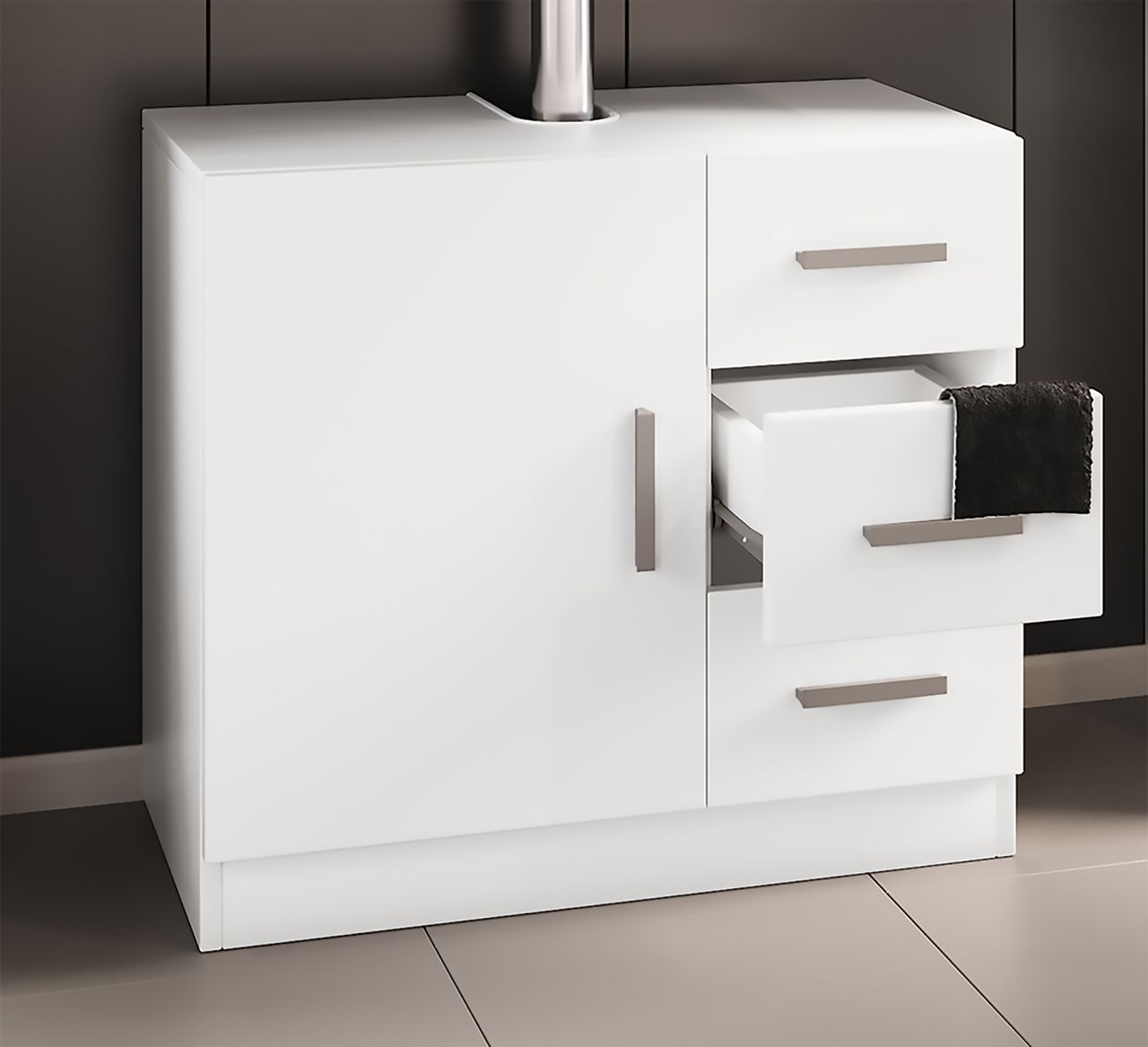 VCM Waschbeckenunterschrank Zalo XL mit 3 Schubladen Weiß