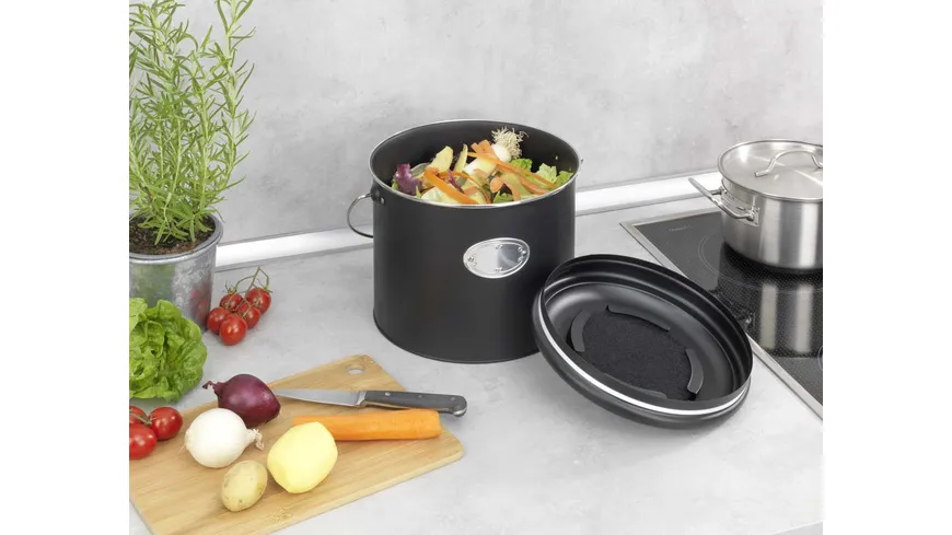 WENKO Komposteimer Nero 6l schwarz, silber