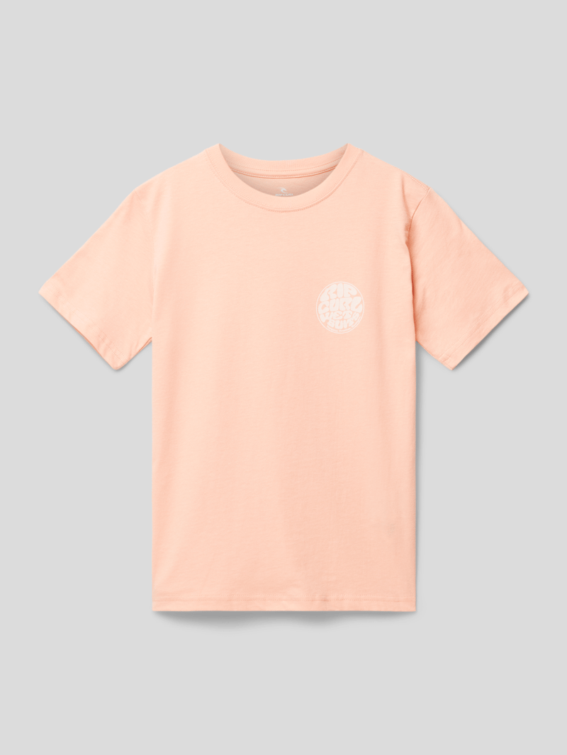 T-Shirt mit Rundhalsausschnitt Modell 'Wetsuit Icon' in apricot