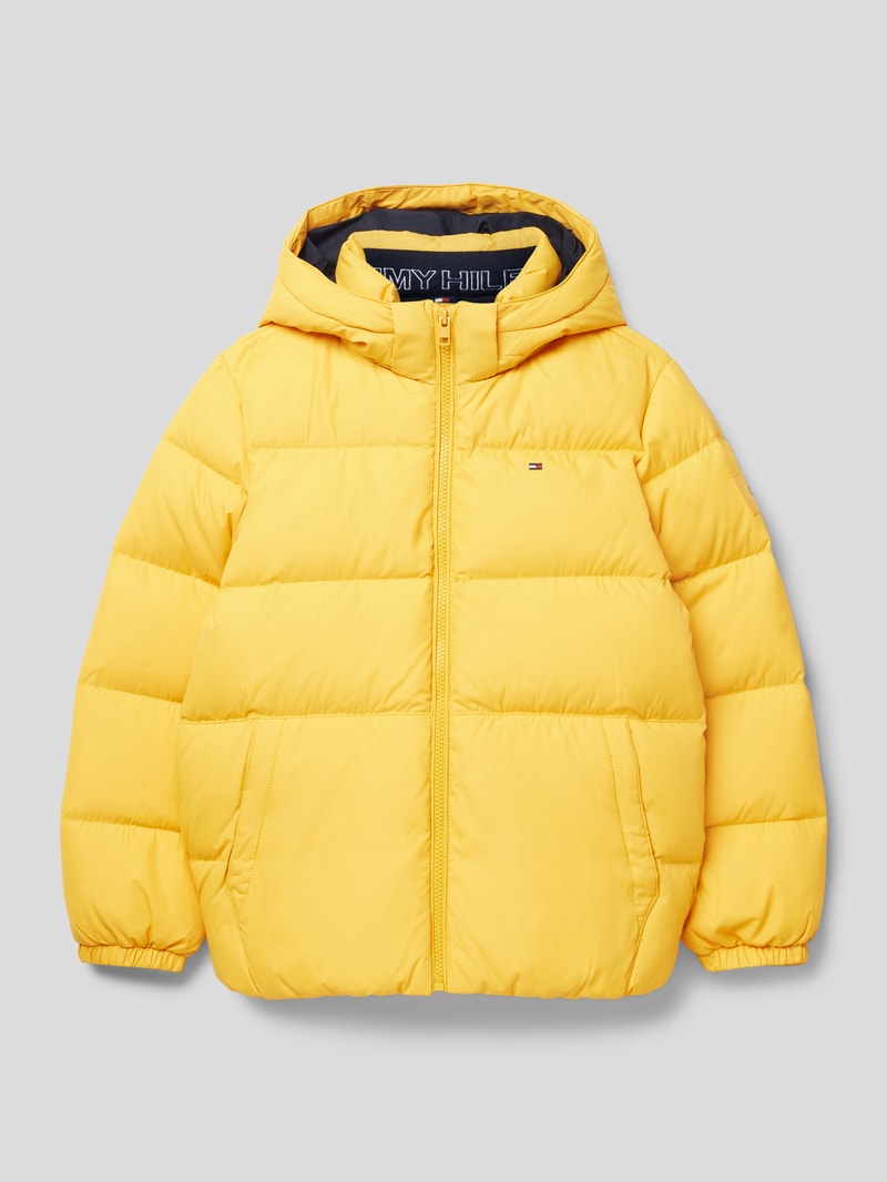 Steppjacke mit Label-Details Modell 'ESSENTIAL' in senfgelb