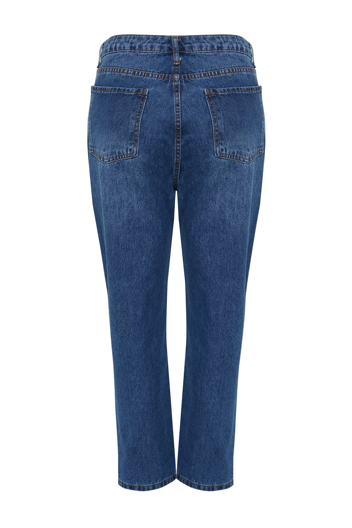 Trendyol Curve  Blaue Mom-Fit-Jeans mit hoher Taille TBBSS24CJ00023