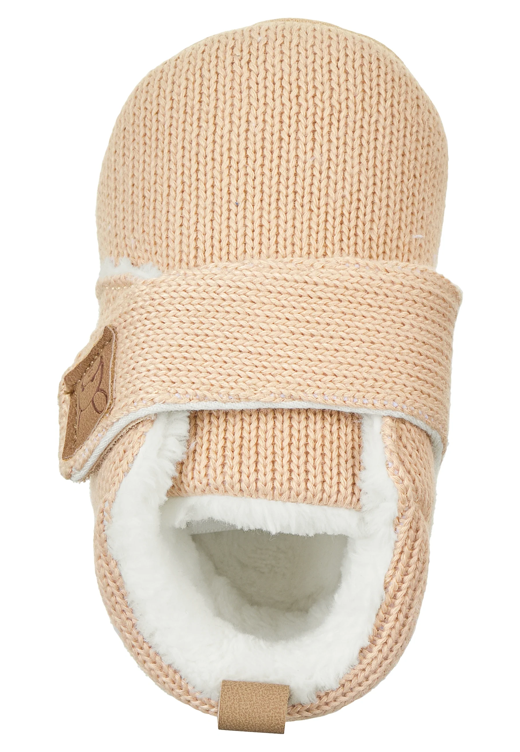 Babykrabbelschuhe aus Strick mit Klettverschluss